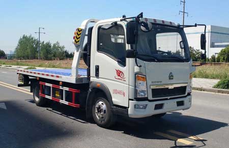 重汽豪沃藍牌平板清障車專威牌HTW5047TQZPZ型清障車
